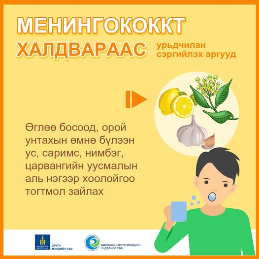 Менингококкт халдвараас урьдчилан сэргийлэх аргууд