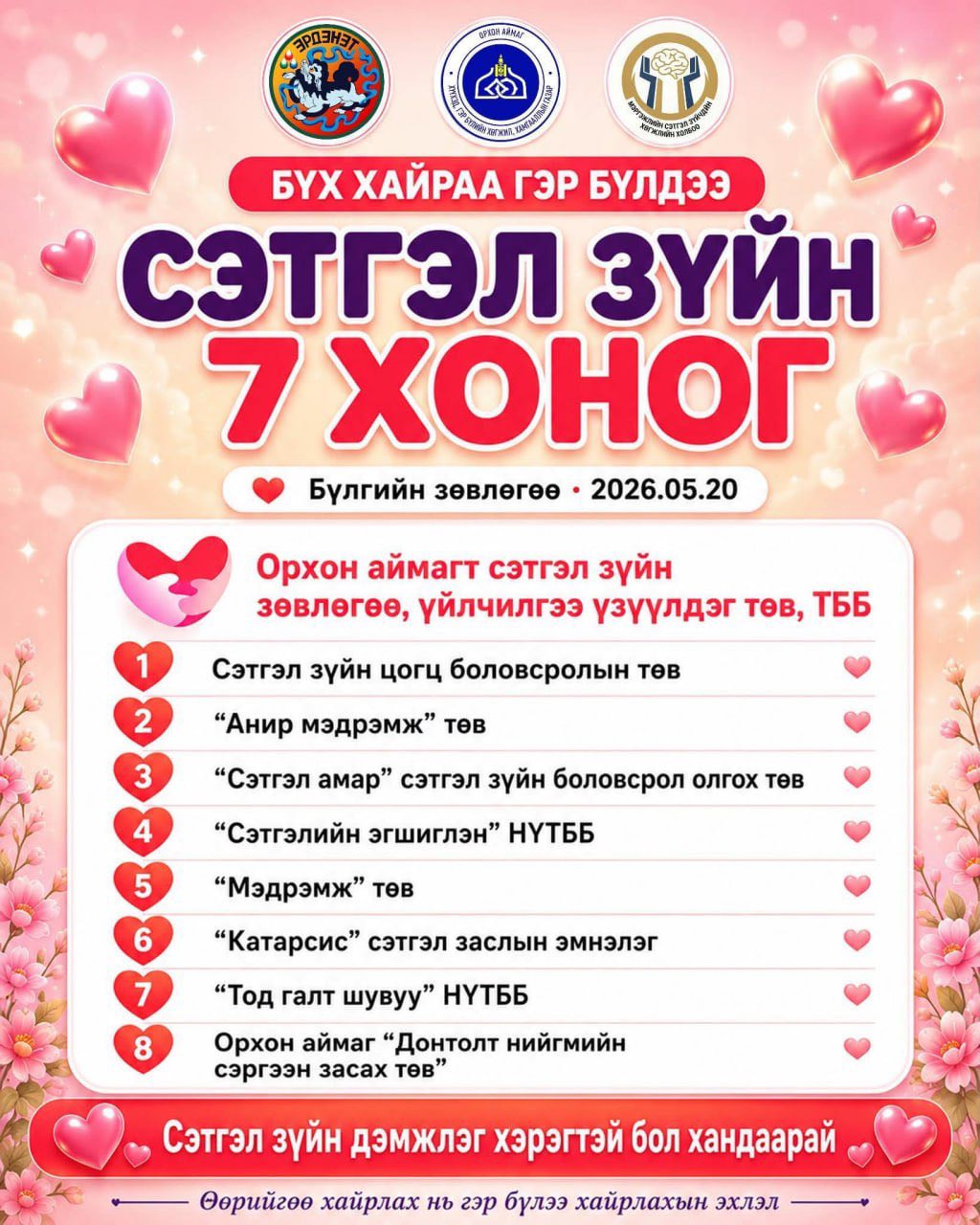 СЭТГЭЛ ЗҮЙН ДОЛОО ХОНОГ СЭТГЭЛ ЗҮЙН ДОЛОО ХОНОГ